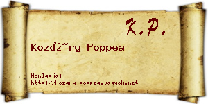 Kozáry Poppea névjegykártya